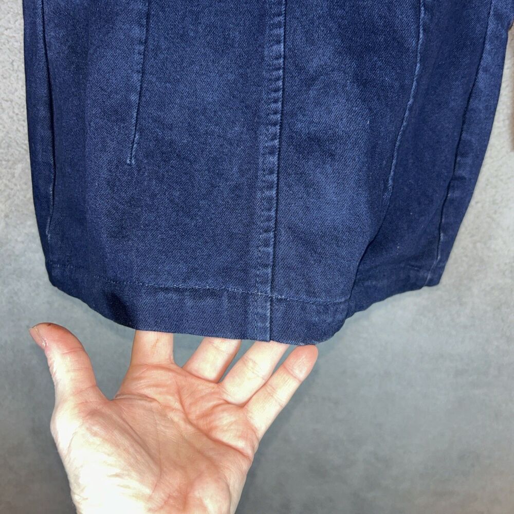 Vintage Unique Jacket From Don’t Stop Size Medium Denim & Velvet Missing Button - Picture 10 of 16